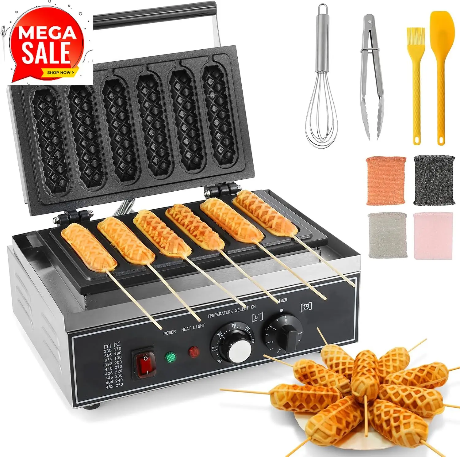 6Pcs Corn Dog Maker, 1550W Com - Corn Dog Stick review and price