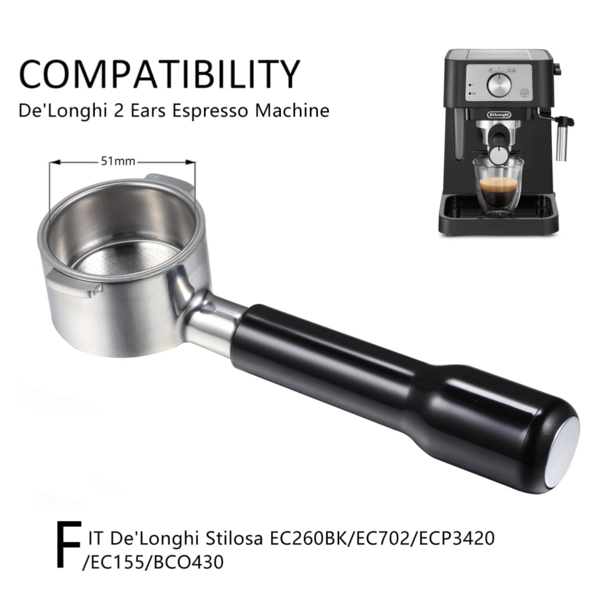 51mm Bottomless Portafilter 2  - Delonghi Espresso Ecp3420 review and price